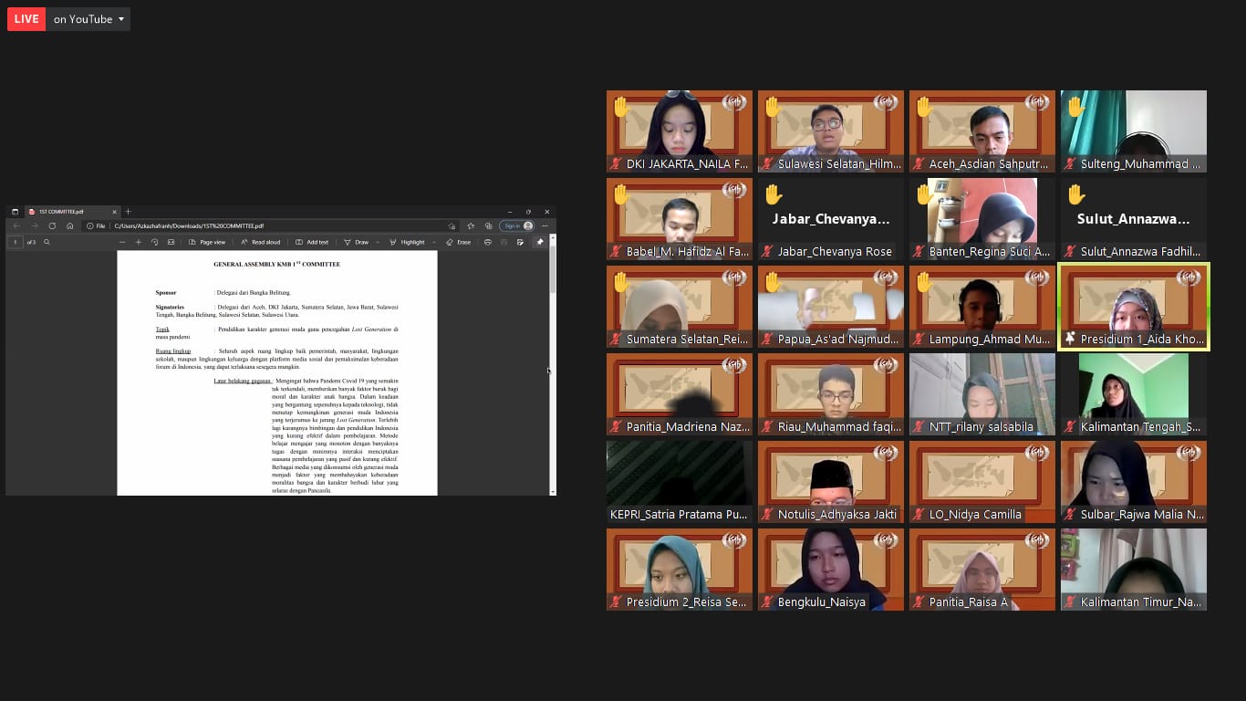 Dokumentasi forum KMB yang berlangsung daring